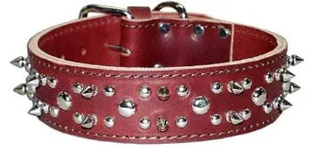 1 3/4" Spike Studded Collar 22" brown