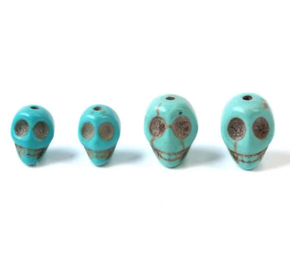 10MM 12 mm White blue  Natural Skull Loose  Beads   Skull Beads Fit Jewelry DIY making