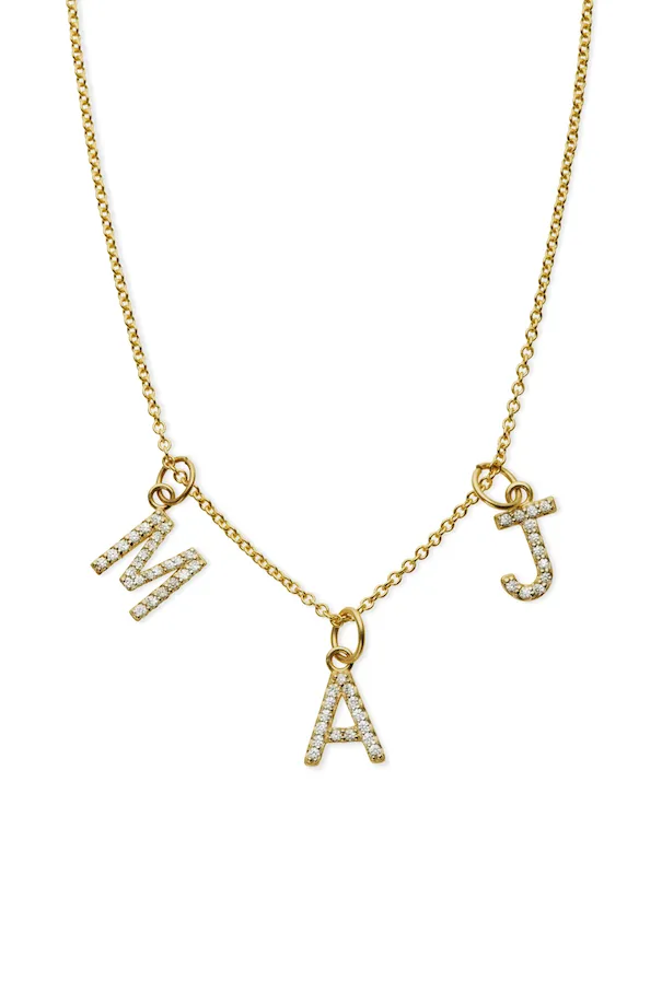 14K Diamond Letter Necklace