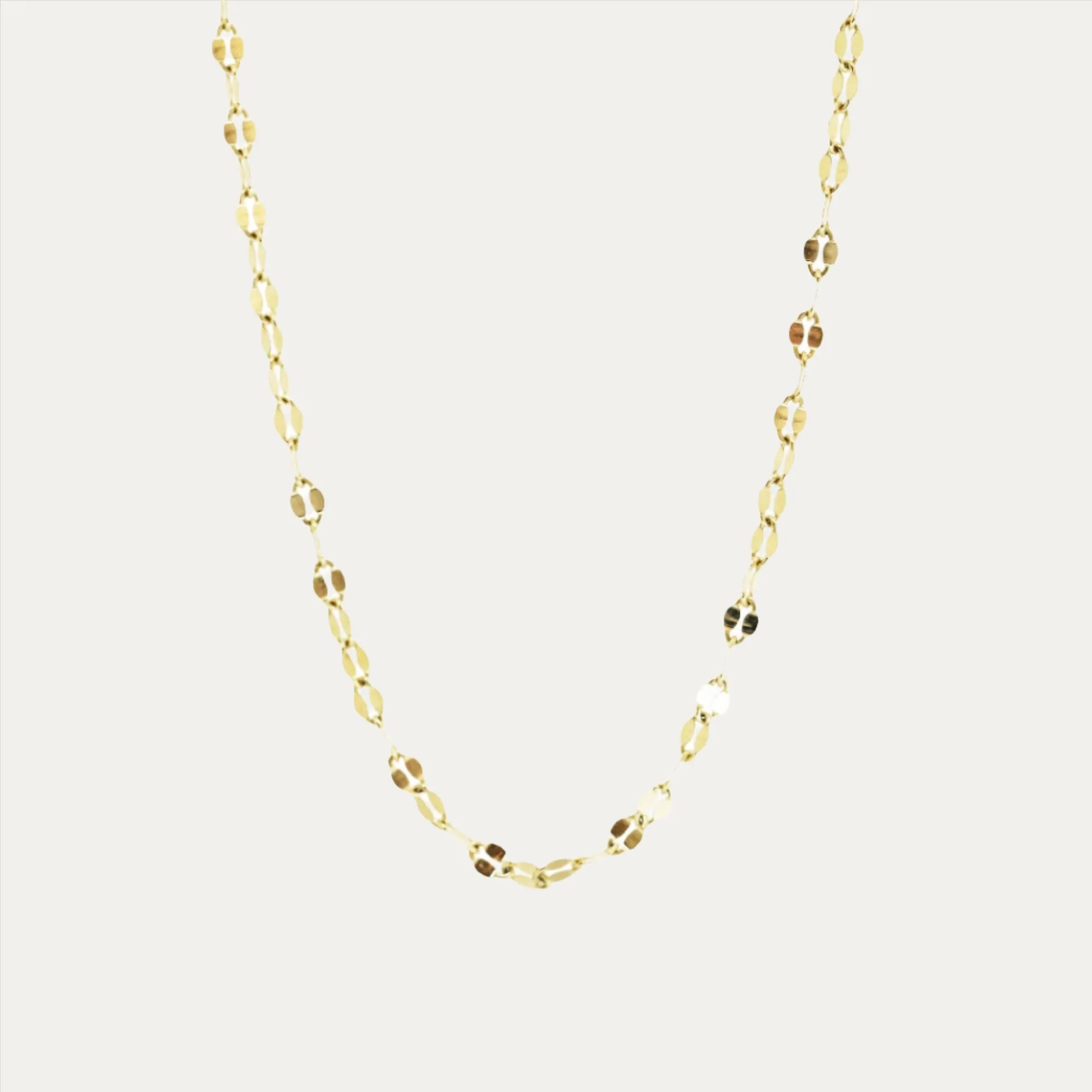 18k Yellow Gold Adjustable Lip Chain Necklace