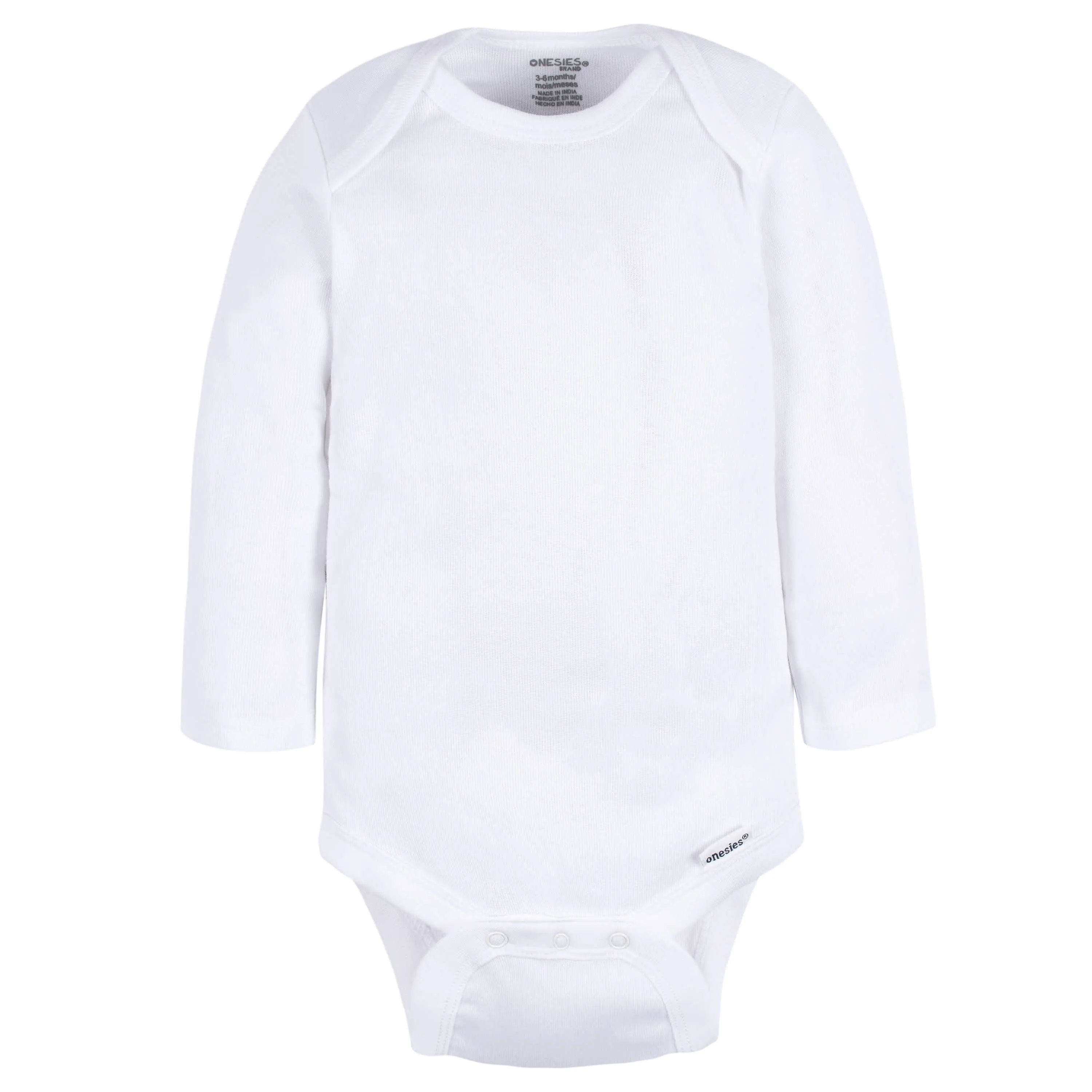 2-Pack Baby Neutral White Long Sleeve Onesies® Bodysuits