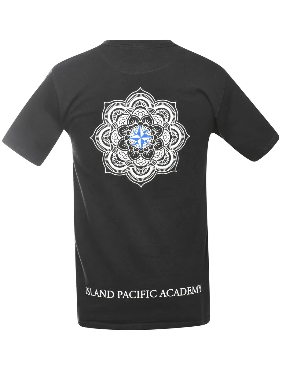 2000s Island Pacific Academy Printed T-shirt - S