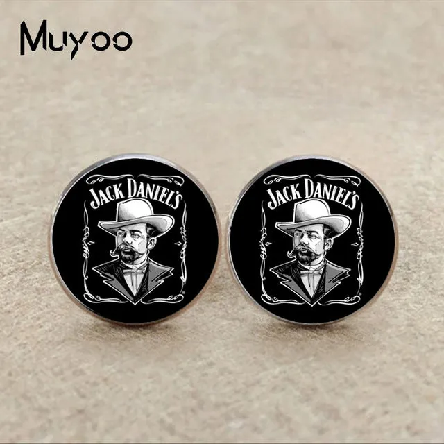 2017 New No 7 Jack Daniels Cufflink Tennesse Minimalistic Cufflinks Silver Cuff link Gifts Men Handmade Shirt Accessory C-0029