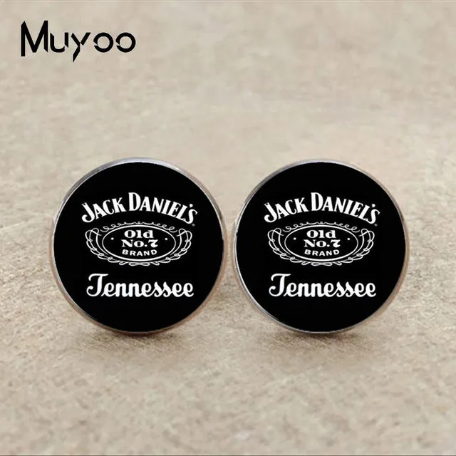 2017 New No 7 Jack Daniels Cufflink Tennesse Minimalistic Cufflinks Silver Cuff link Gifts Men Handmade Shirt Accessory C-0029