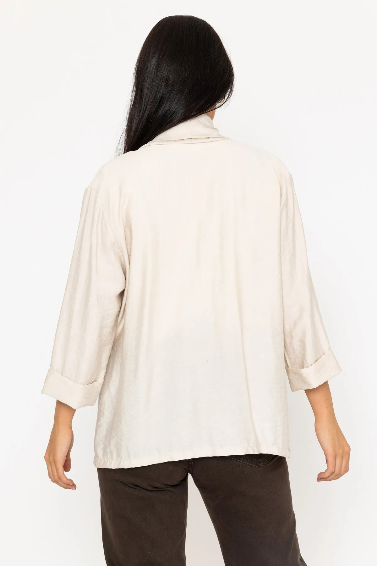 3/4 Length Sleeve Cover Up in Beige