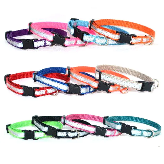 3/8" Adjustable Breakaway Cat Collar | Solid or Reflective | 16 colors