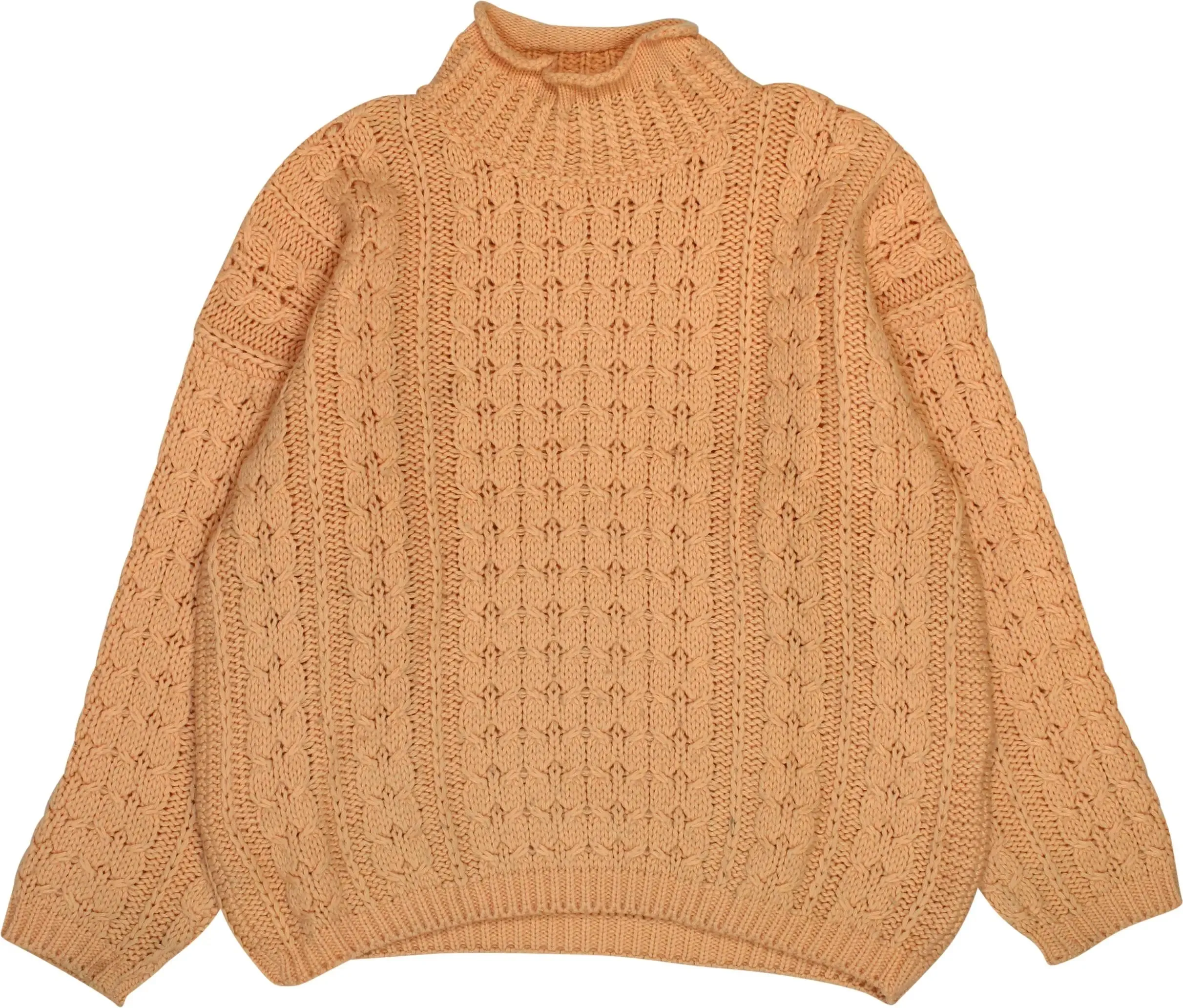 80s Pink Cable Turtleneck Jumper