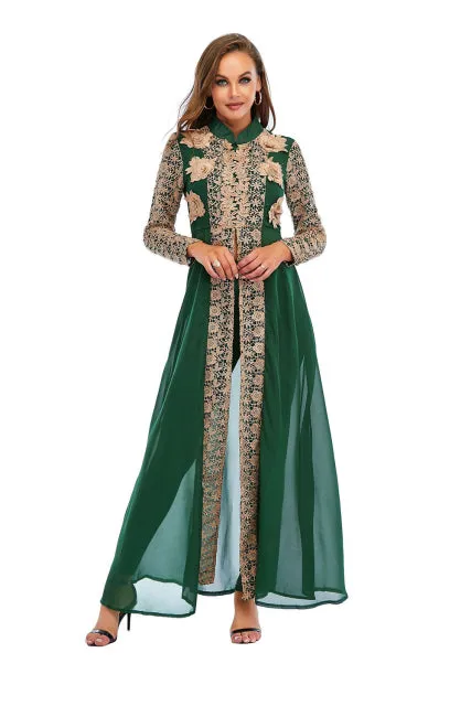 Abaya Muslim Dress Kaftan for Women / Two Piece Top and Pant for Women