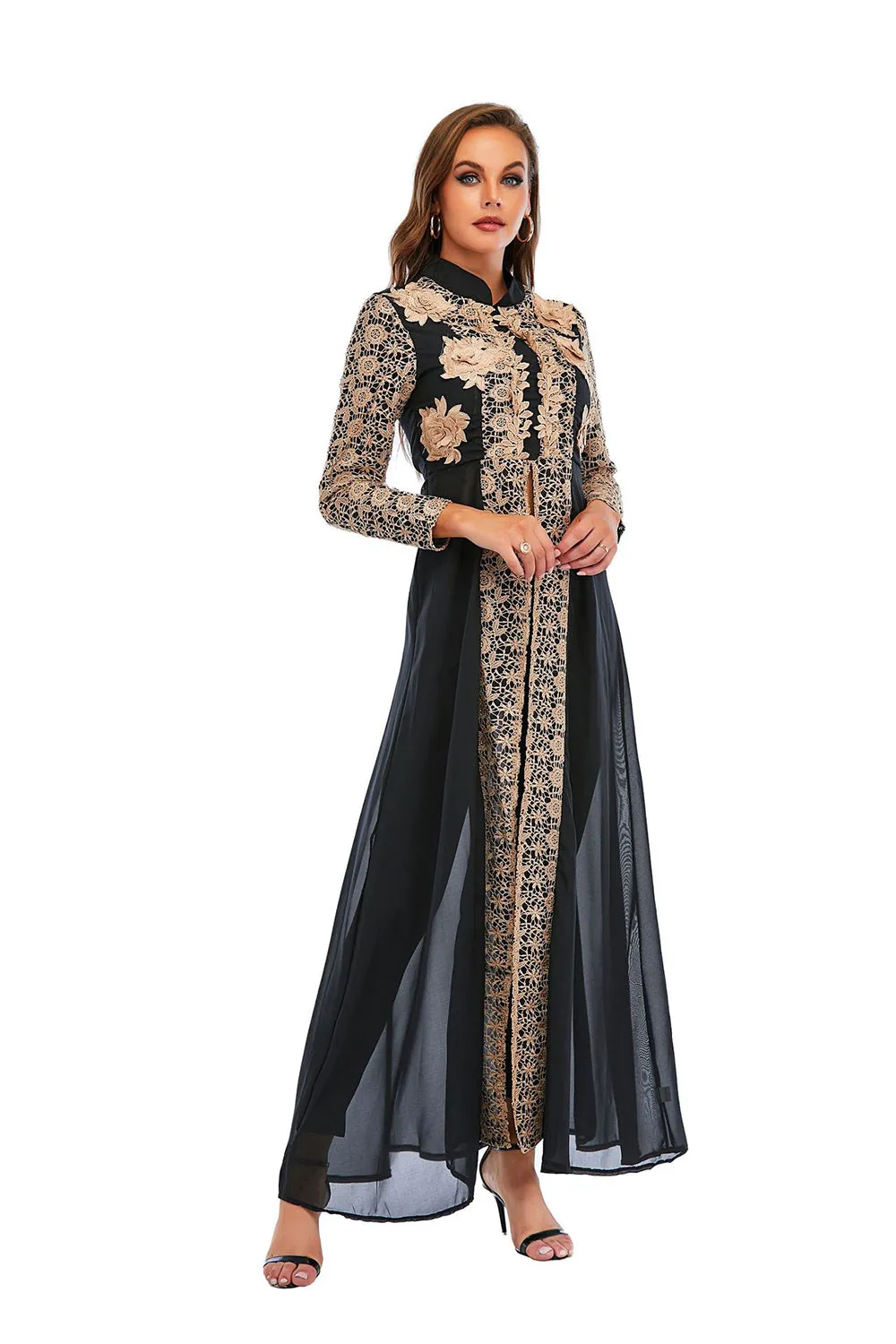 Abaya Muslim Dress Kaftan for Women / Two Piece Top and Pant for Women