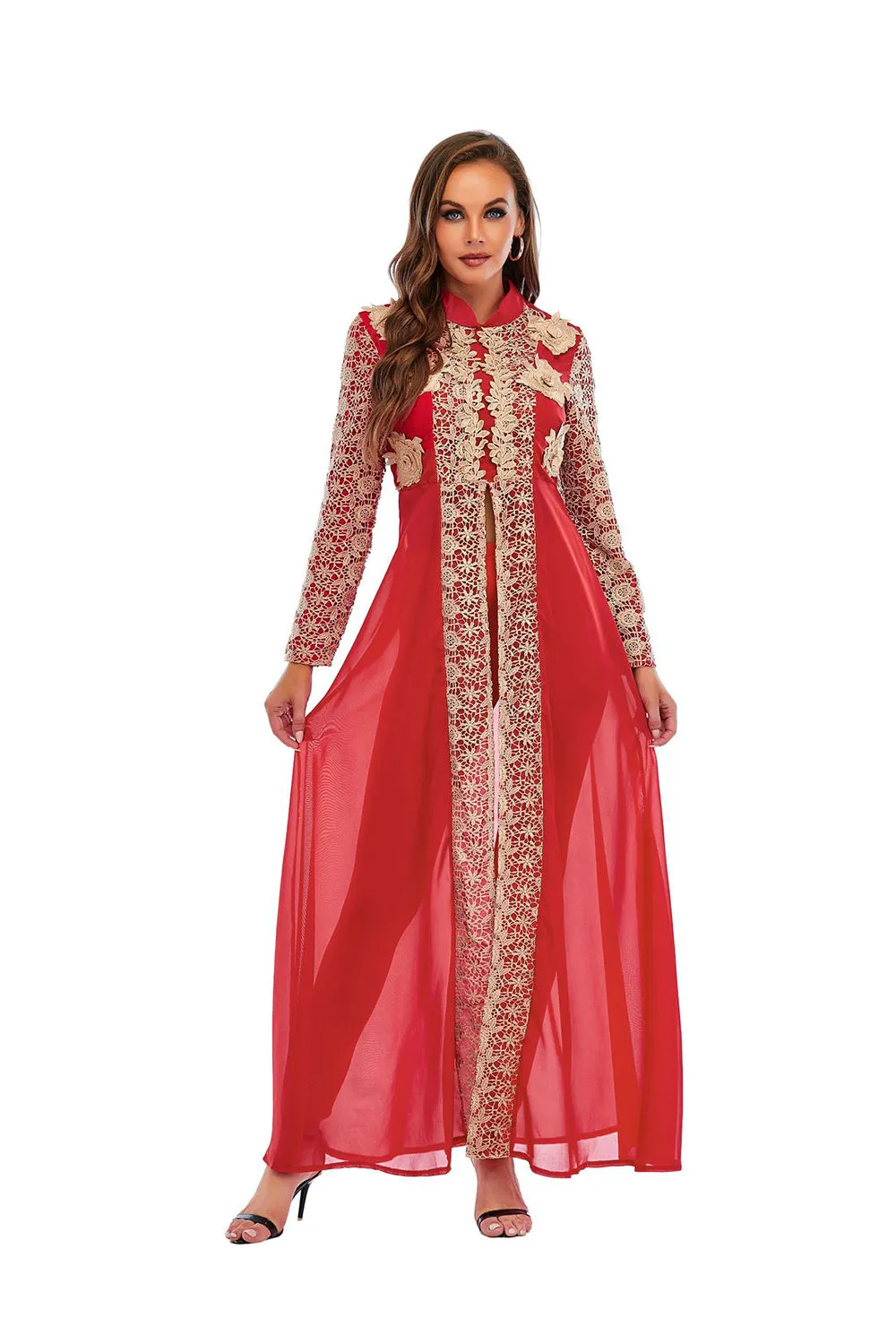 Abaya Muslim Dress Kaftan for Women / Two Piece Top and Pant for Women