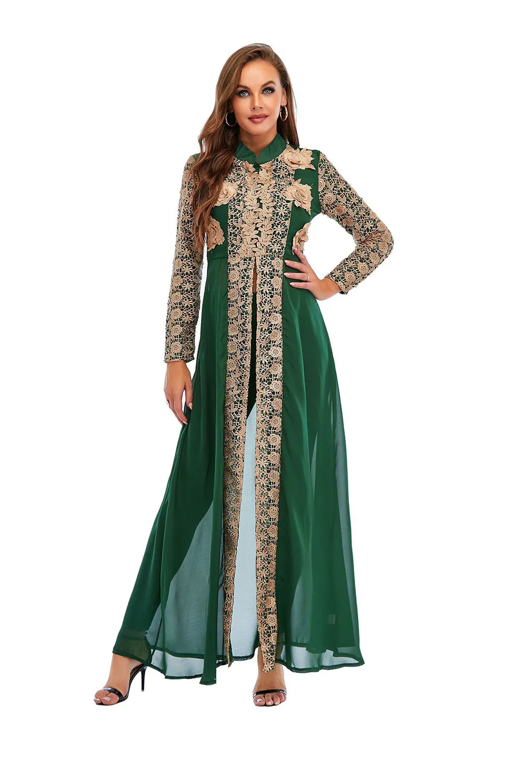 Abaya Muslim Dress Kaftan for Women / Two Piece Top and Pant for Women