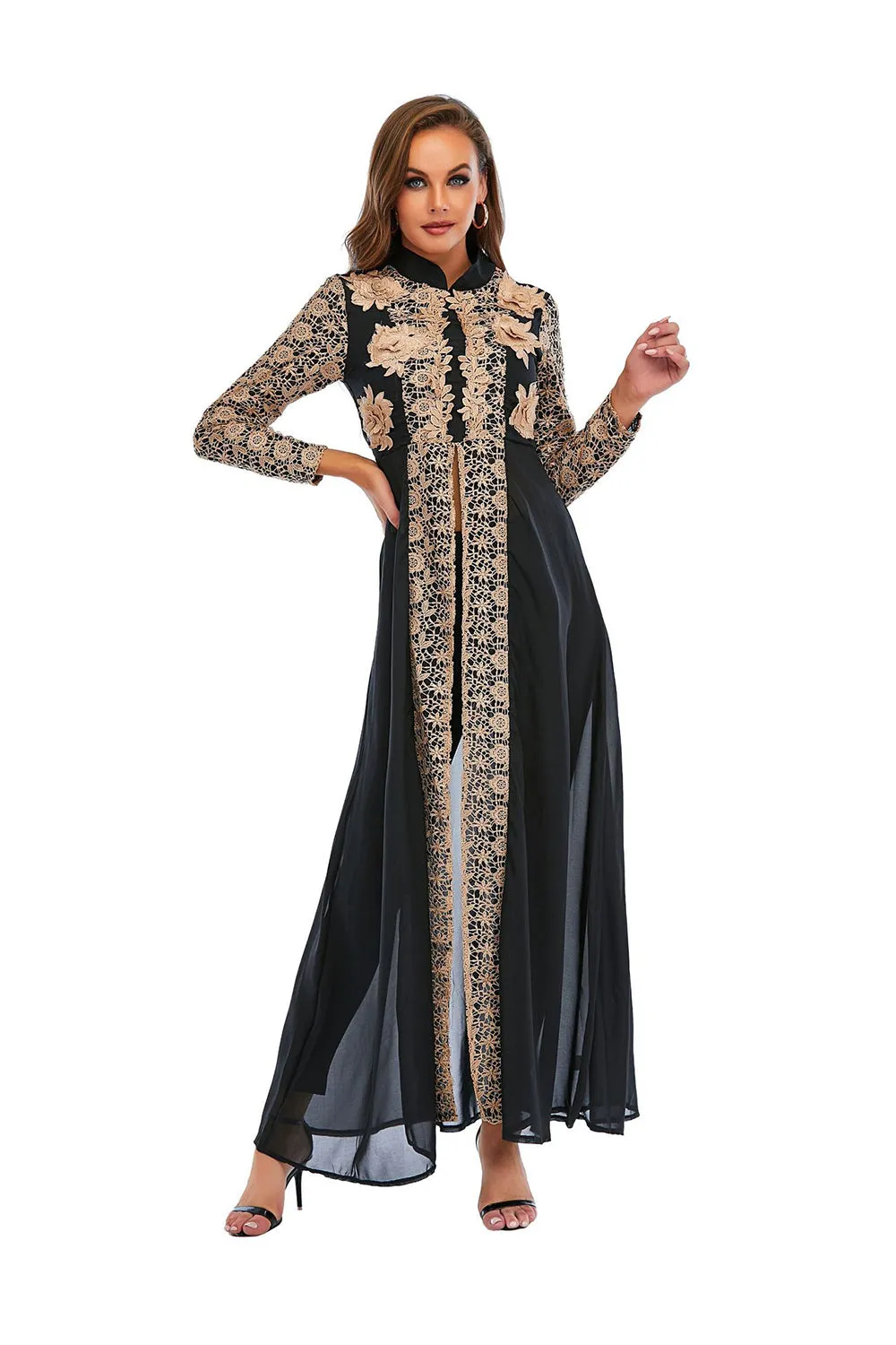 Abaya Muslim Dress Kaftan for Women / Two Piece Top and Pant for Women