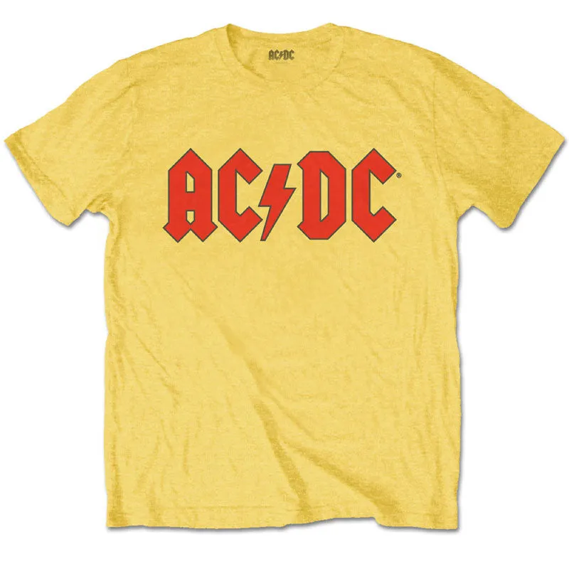 AC/DC Kids Yellow T-Shirt - Red AC/DC Logo