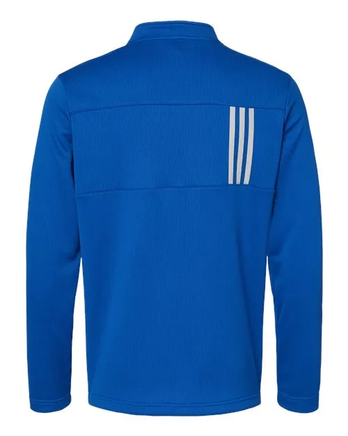 Adidas Men's 3-Stripes Double Knit Quarter-Zip Pullover