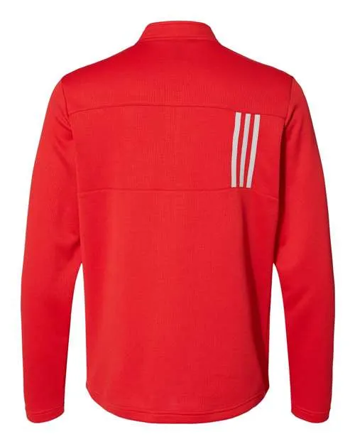 Adidas Men's 3-Stripes Double Knit Quarter-Zip Pullover