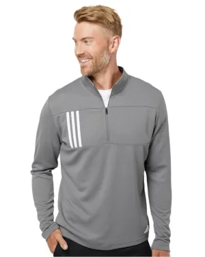 Adidas Men's 3-Stripes Double Knit Quarter-Zip Pullover