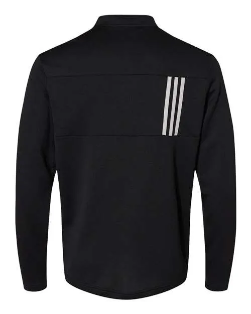 Adidas Men's 3-Stripes Double Knit Quarter-Zip Pullover