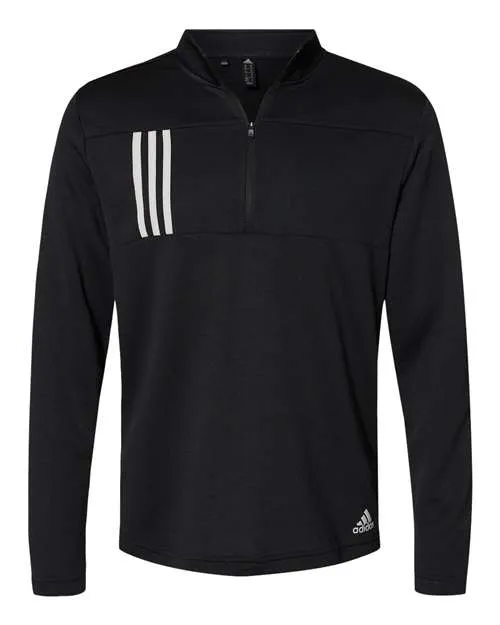 Adidas Men's 3-Stripes Double Knit Quarter-Zip Pullover