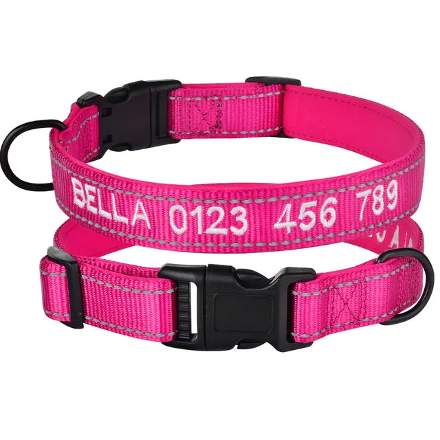 Adjustable Nylon Dog Collar Personalized