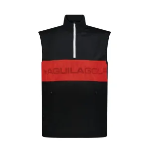 Aguila Golf Sleeveless Quarter-Zip Vest – Red Stripe Design