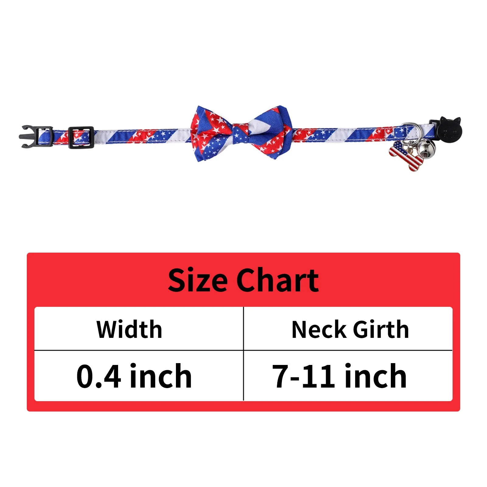 Aiitle American Flag Cat Collar for 4th of July Independence Day