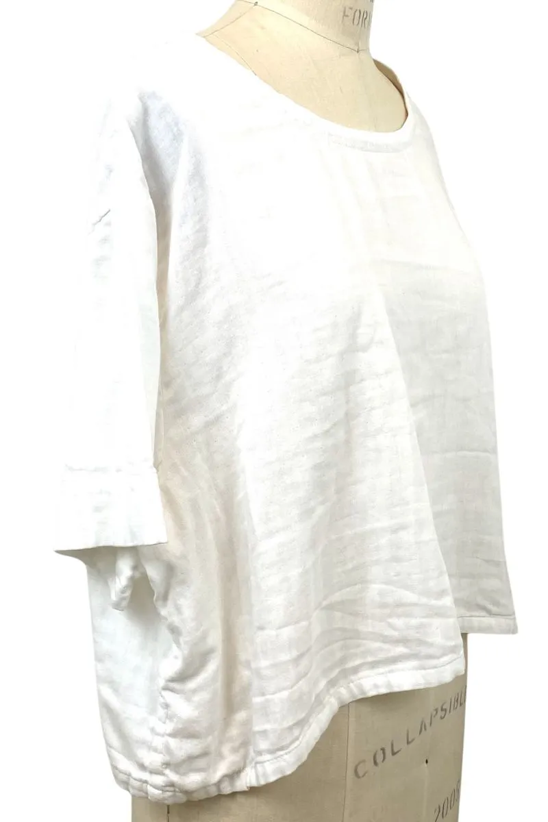 Allyn Boxy Tee Organic Cotton Double Gauze in White