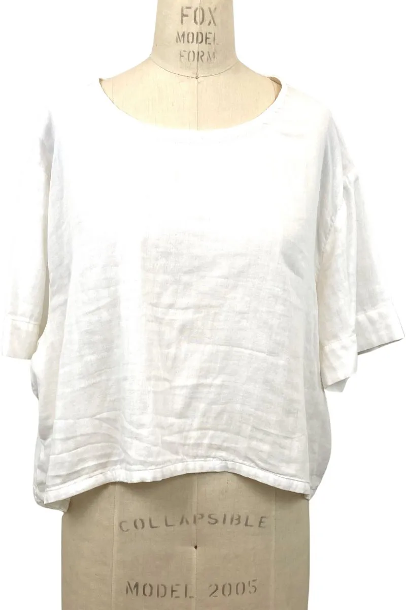 Allyn Boxy Tee Organic Cotton Double Gauze in White