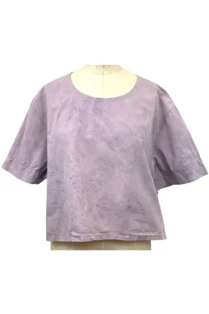 Allyn Boxy Tee Organic Cotton Poplin in Lilac