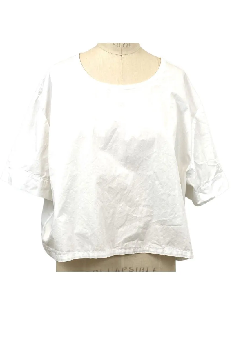 Allyn Boxy Tee Organic Cotton Poplin in White