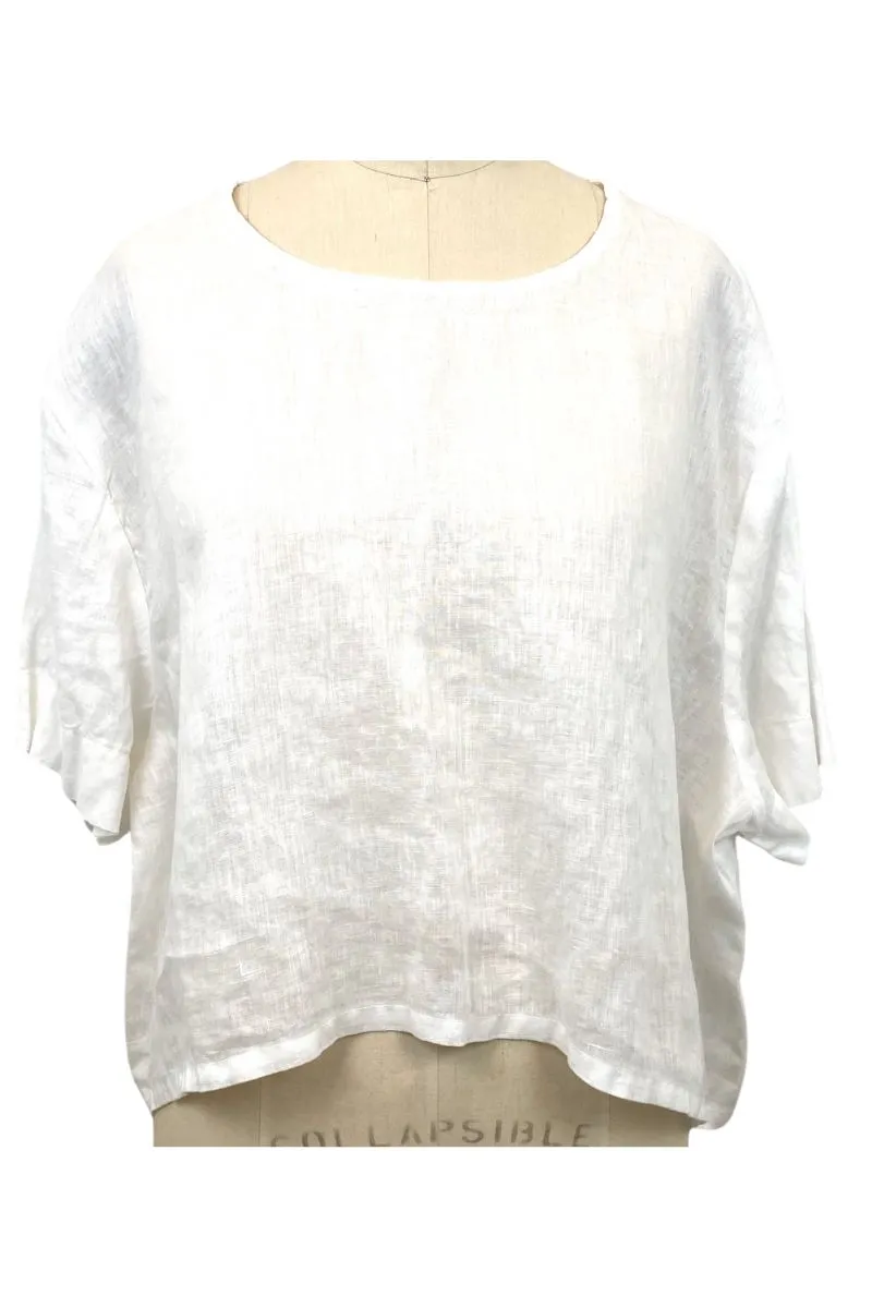 Allyn Boxy Tee Organic Linen in White