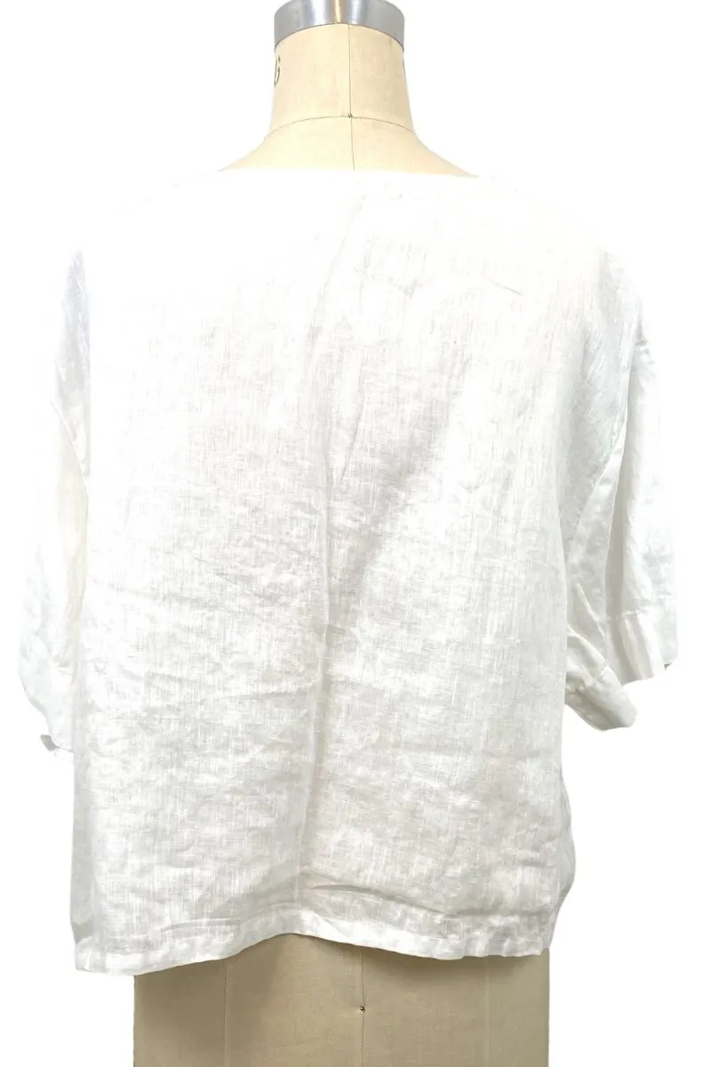 Allyn Boxy Tee Organic Linen in White