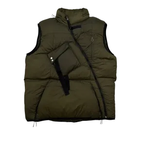 ALYX Asymmetric Khaki Multipocket Puffer Gilet -XL