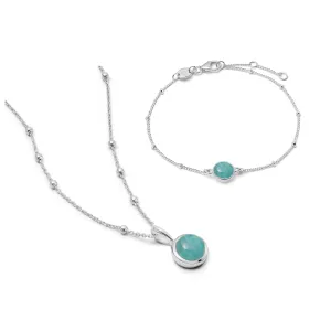 Amazonite Layering Set Sterling Silver