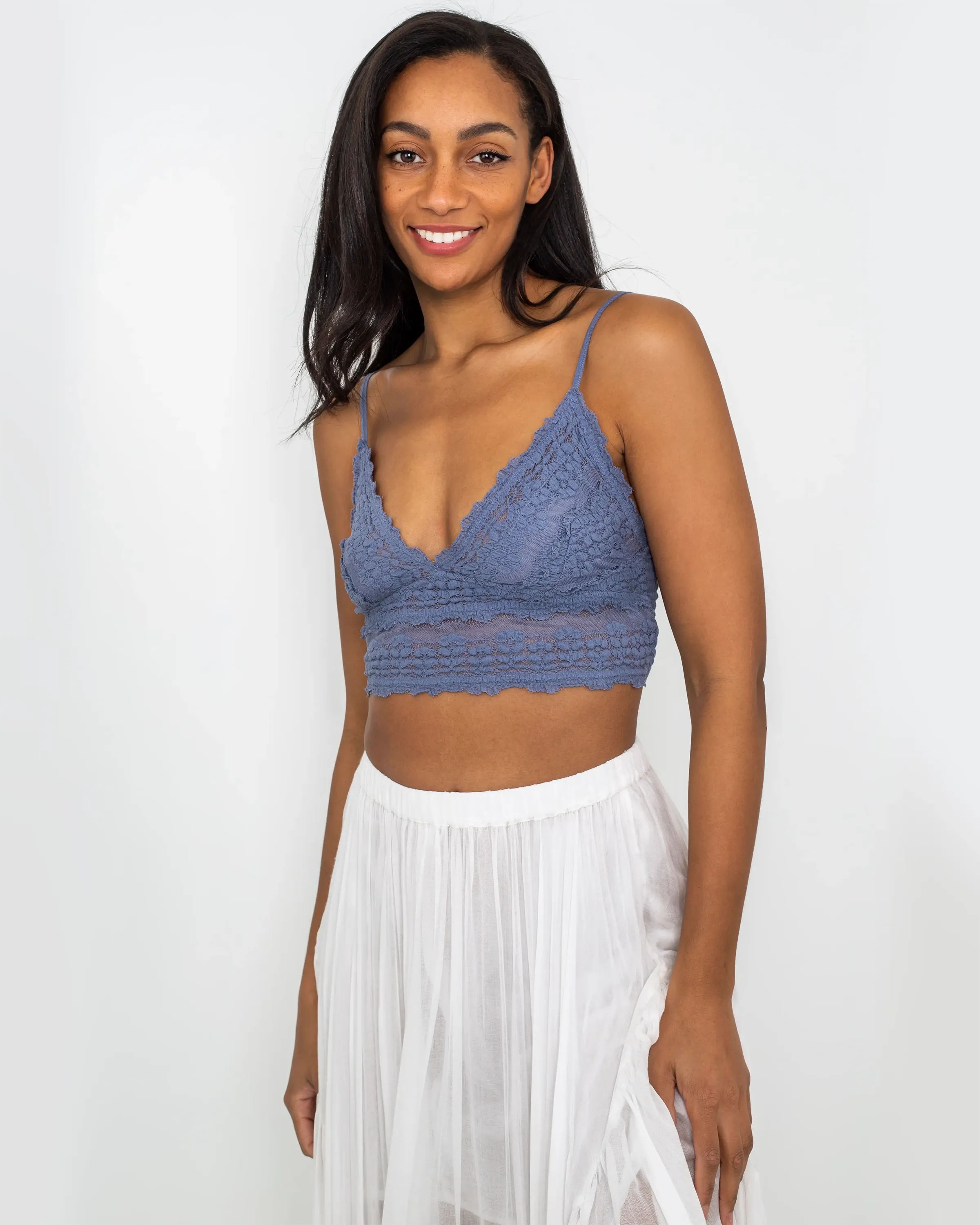 Amina Bralette in Blue Granite