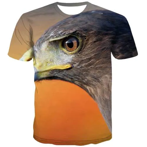 Animal T-shirt Men Bird Shirt Print Feather T-shirts 3d Street T shirts Funny Harajuku T-shirts Graphic Short Sleeve T shirts