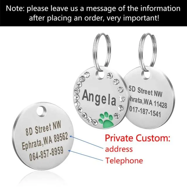 Anti-lost Custom Dog ID Tag Engraved