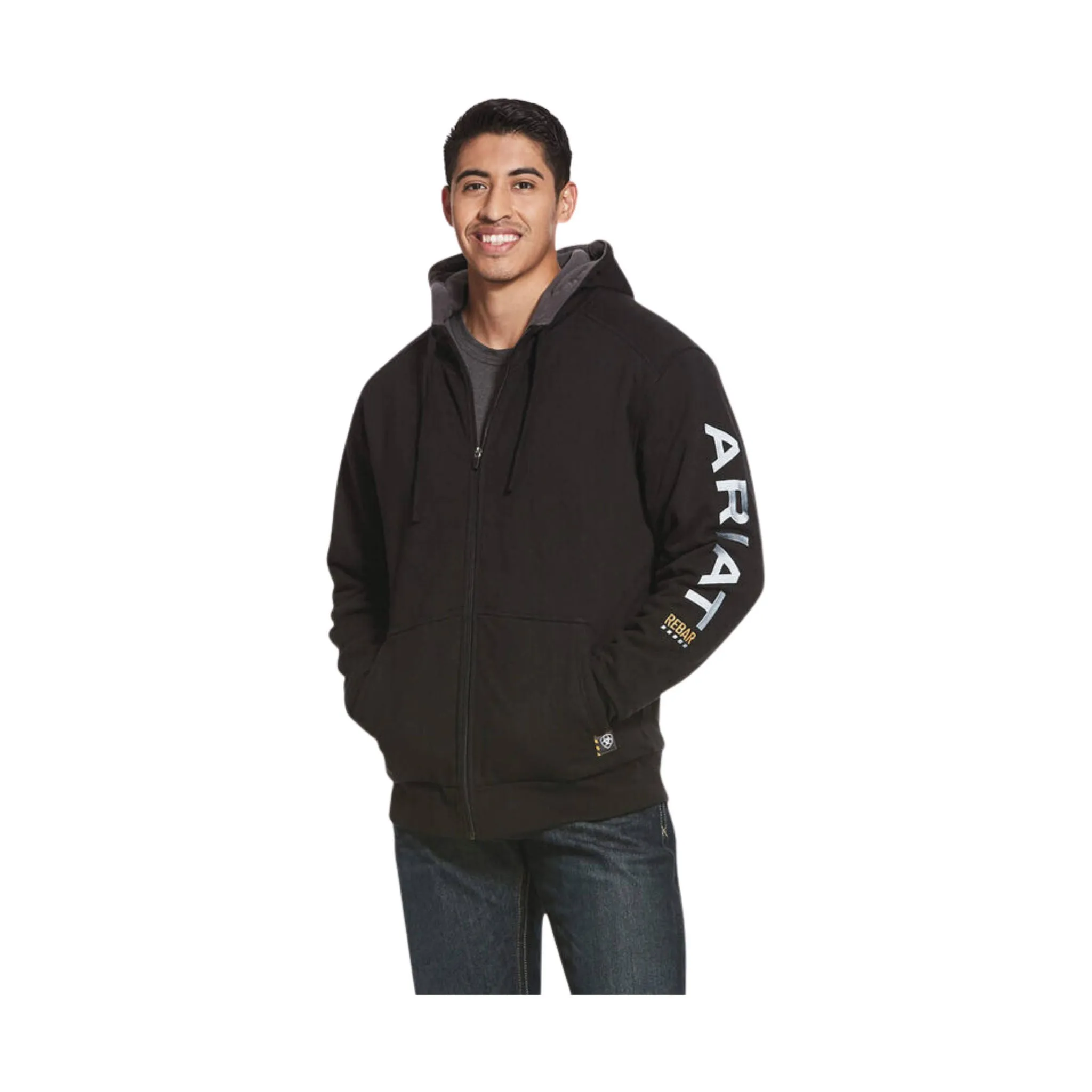 Ariat Men's Rebar All Weather Full Zip Hoodie - Black