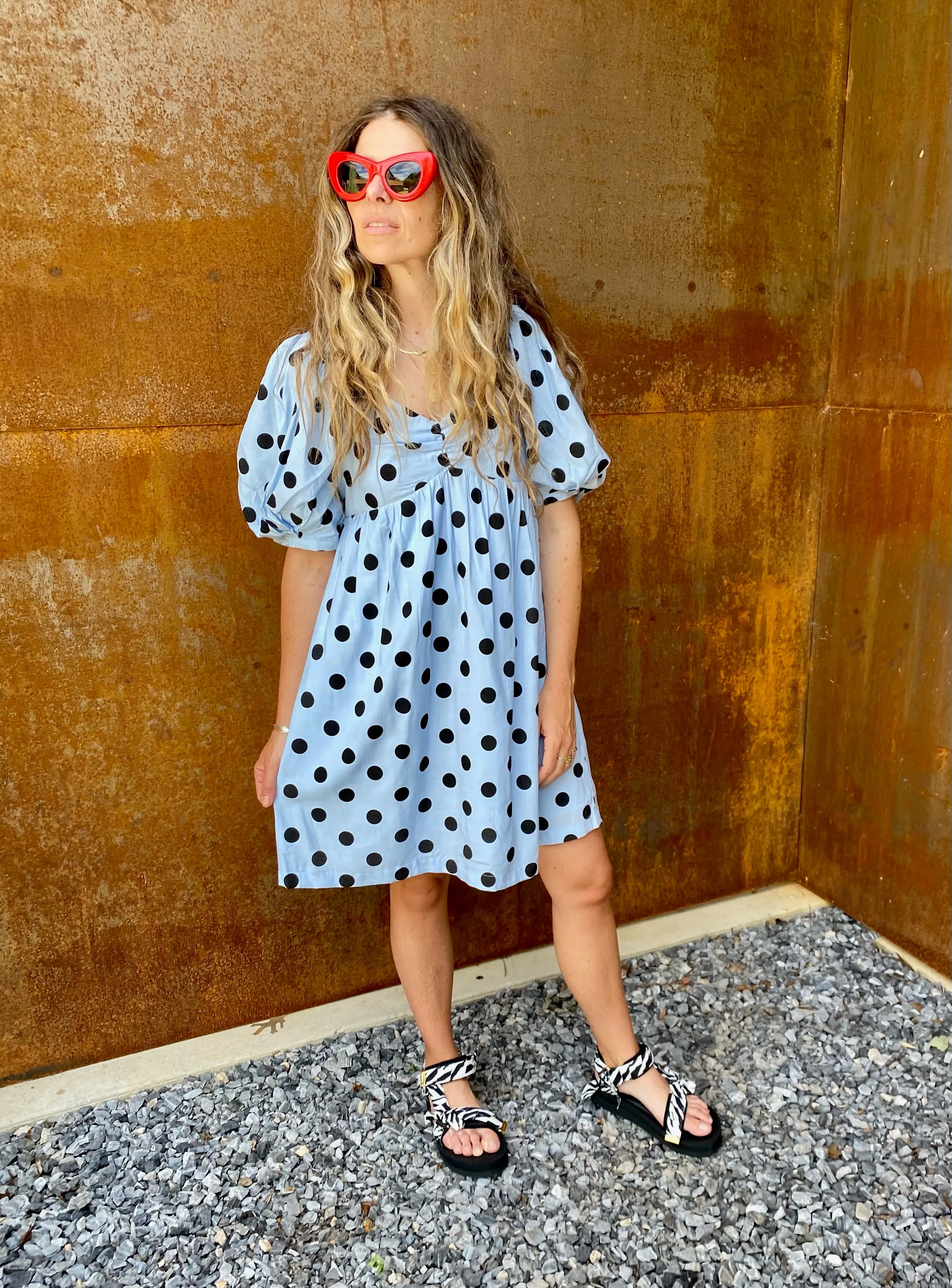 august polka dot dress