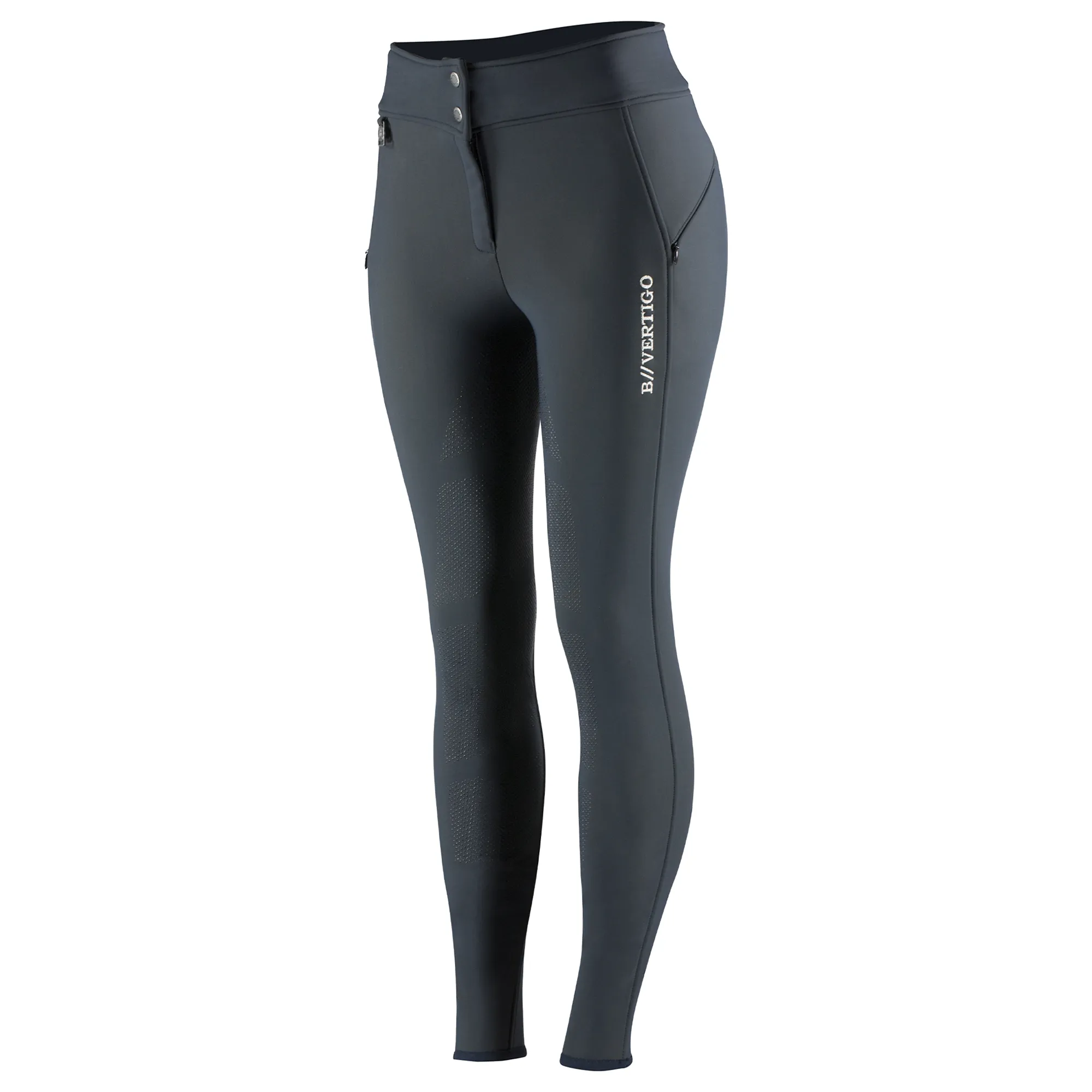 B Vertigo Justine Thermo Silicone Full Seat Winter Breeches, Dark Navy