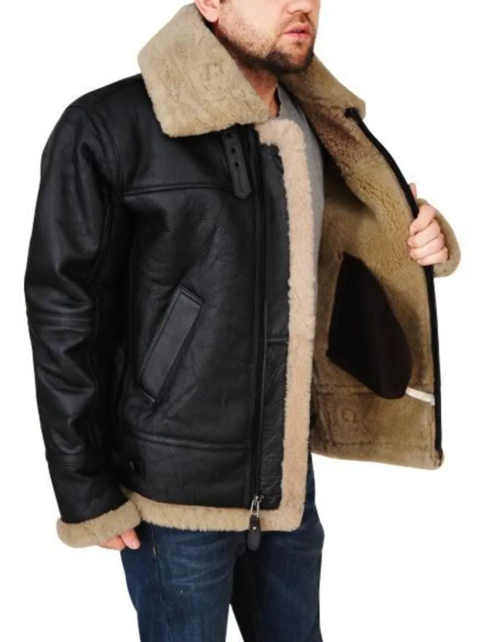 B3 RAF Aviator Sheepskin Fur Jacket