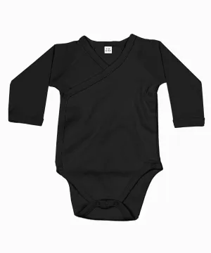 Baby long sleeve kimono bodysuit | Black