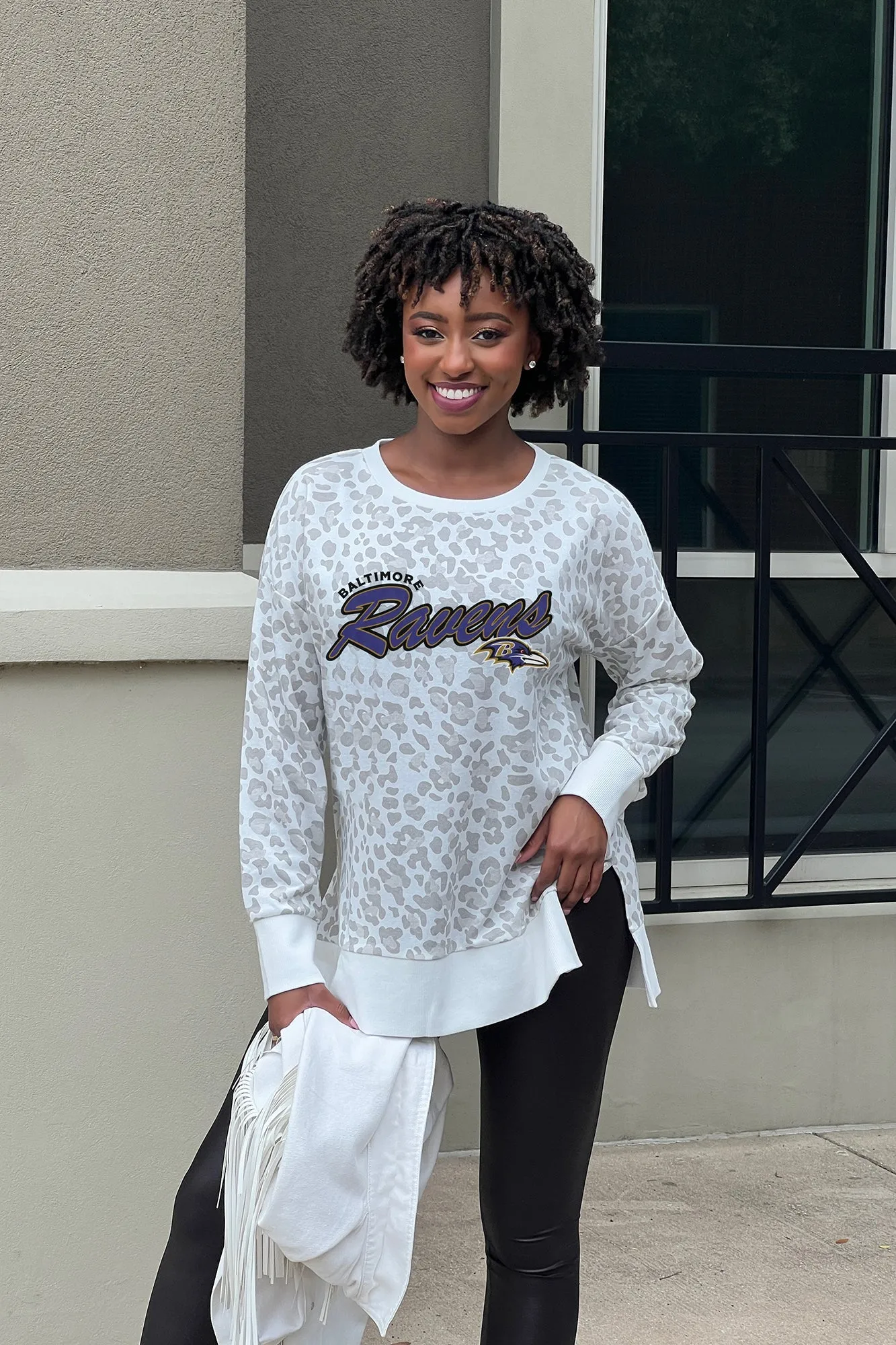 BALTIMORE RAVENS FEELING WILD SIDE SLIT PULLOVER