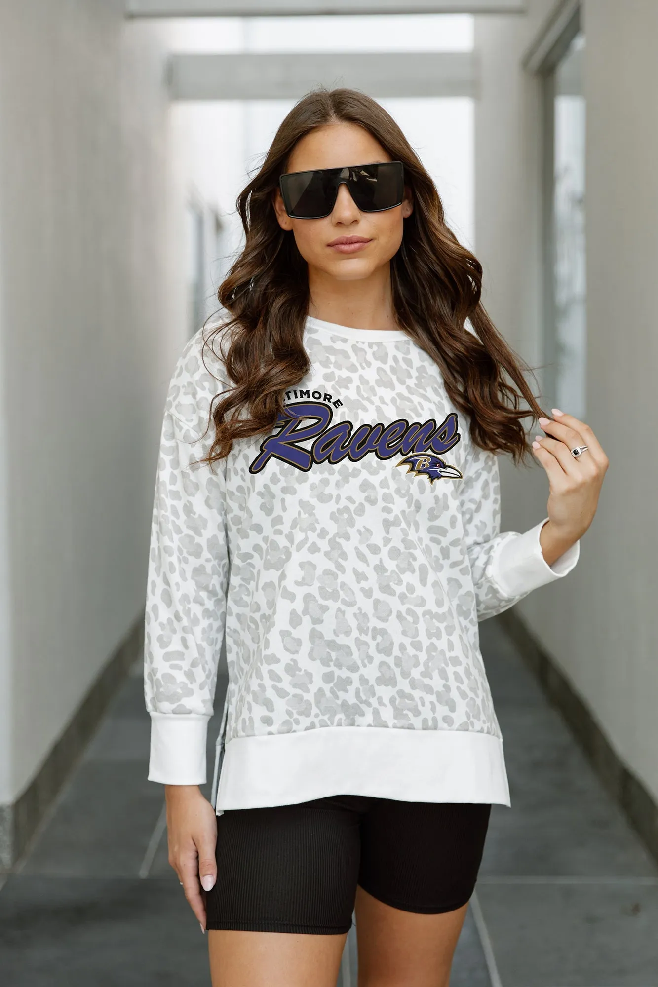 BALTIMORE RAVENS FEELING WILD SIDE SLIT PULLOVER