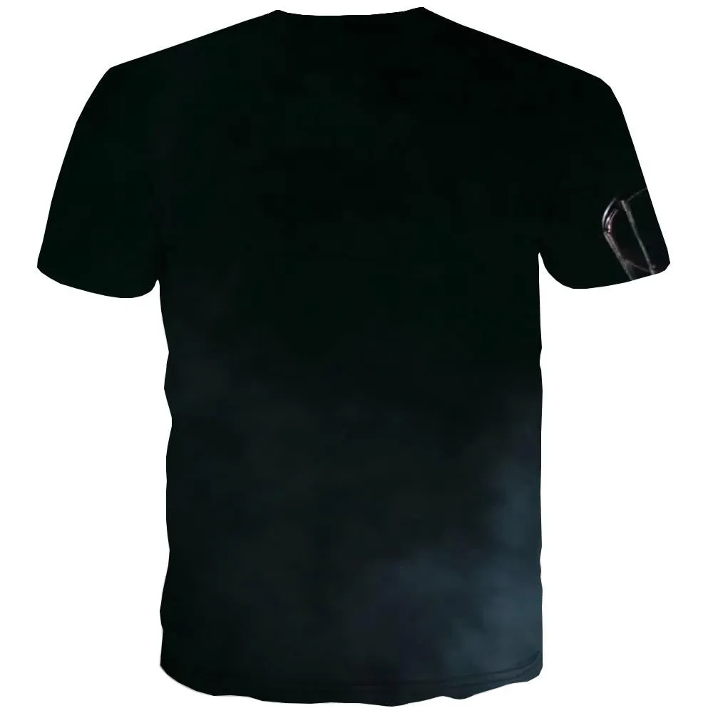 Basketball T-shirt Men Night View T shirts Funny Galaxy T-shirts 3d City Tshirts Casual