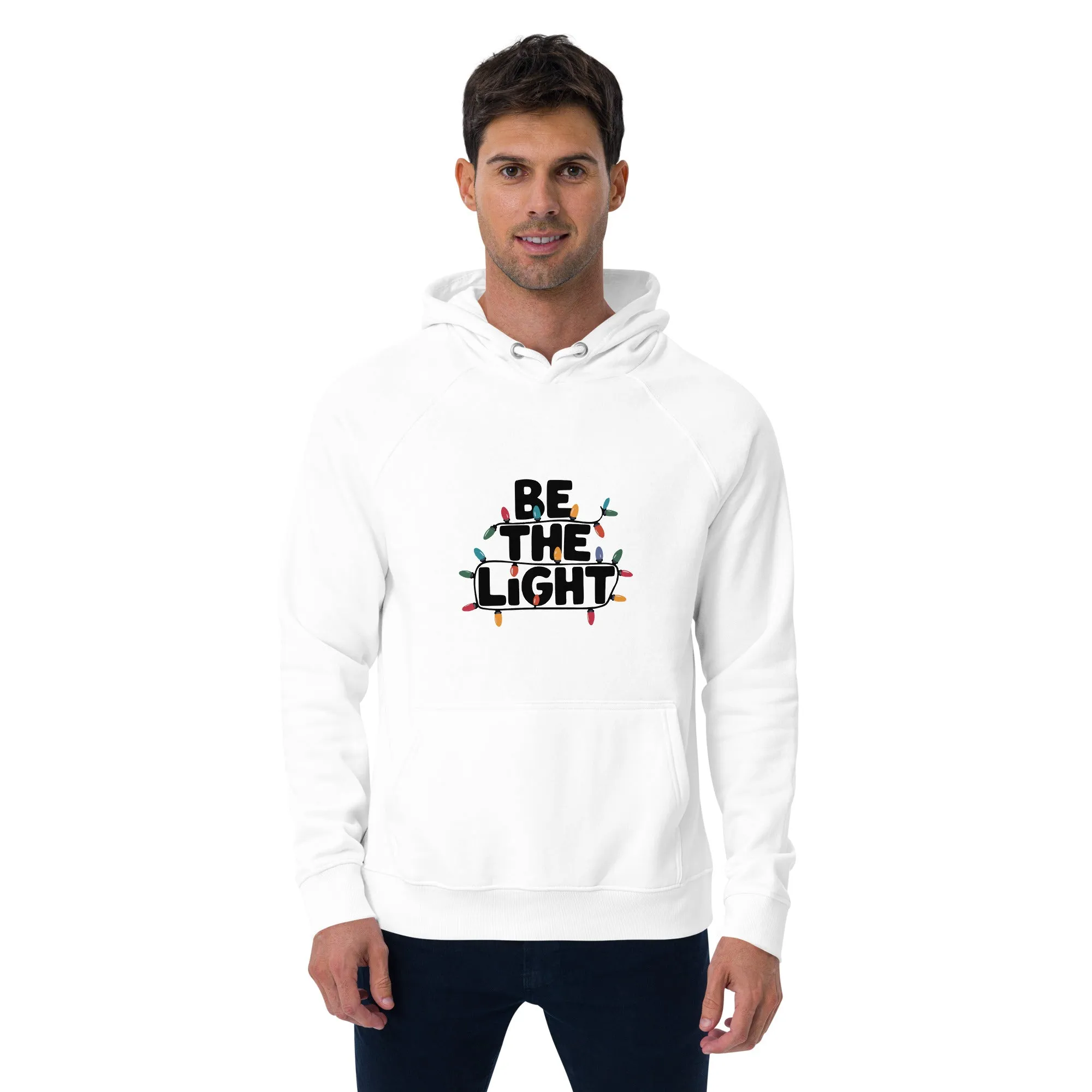 Be The Light Graphic Men Eco Raglan Hoodie