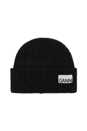 beanie hat with logo label