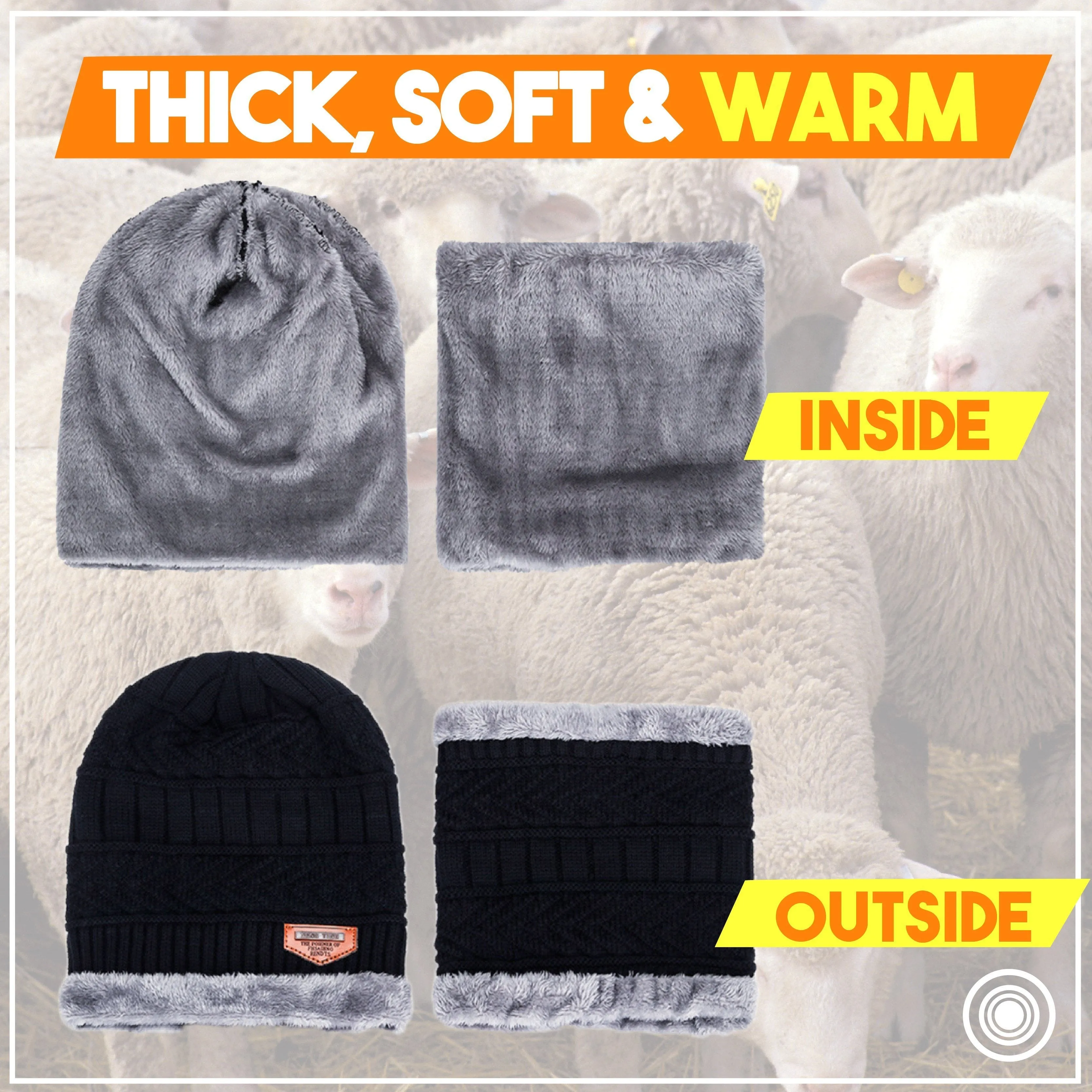 Beanie Warm Hat And Scarf Set