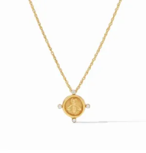 Bee Cameo Solitaire Necklace CZ