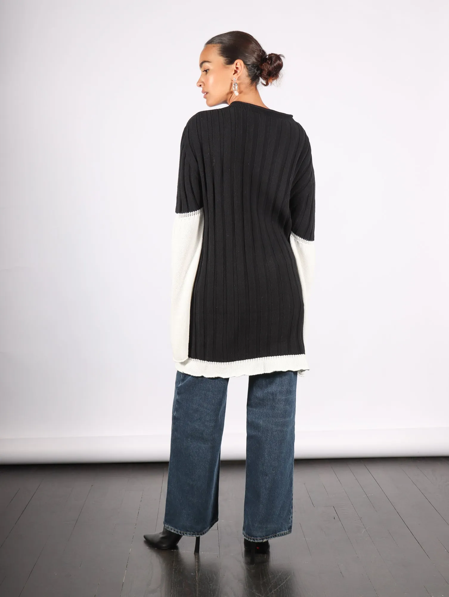 Behind The Scenes Sweater in Black by Issey Miyake