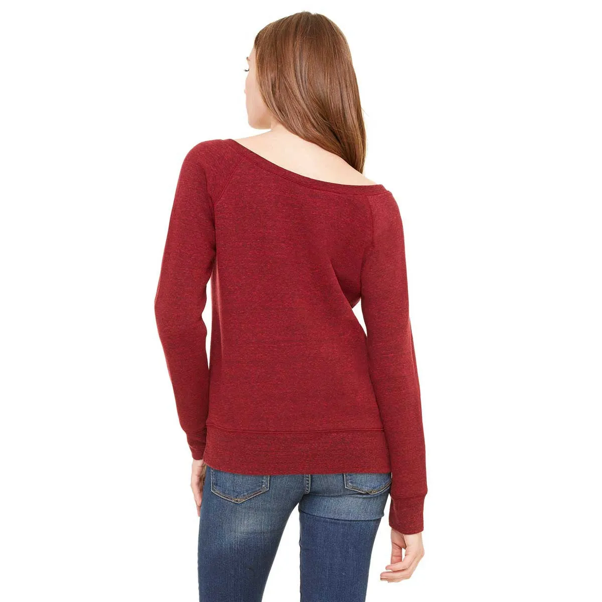 Bella   Canvas Women's Cardinal Triblend Wide Neck Sweatshirt